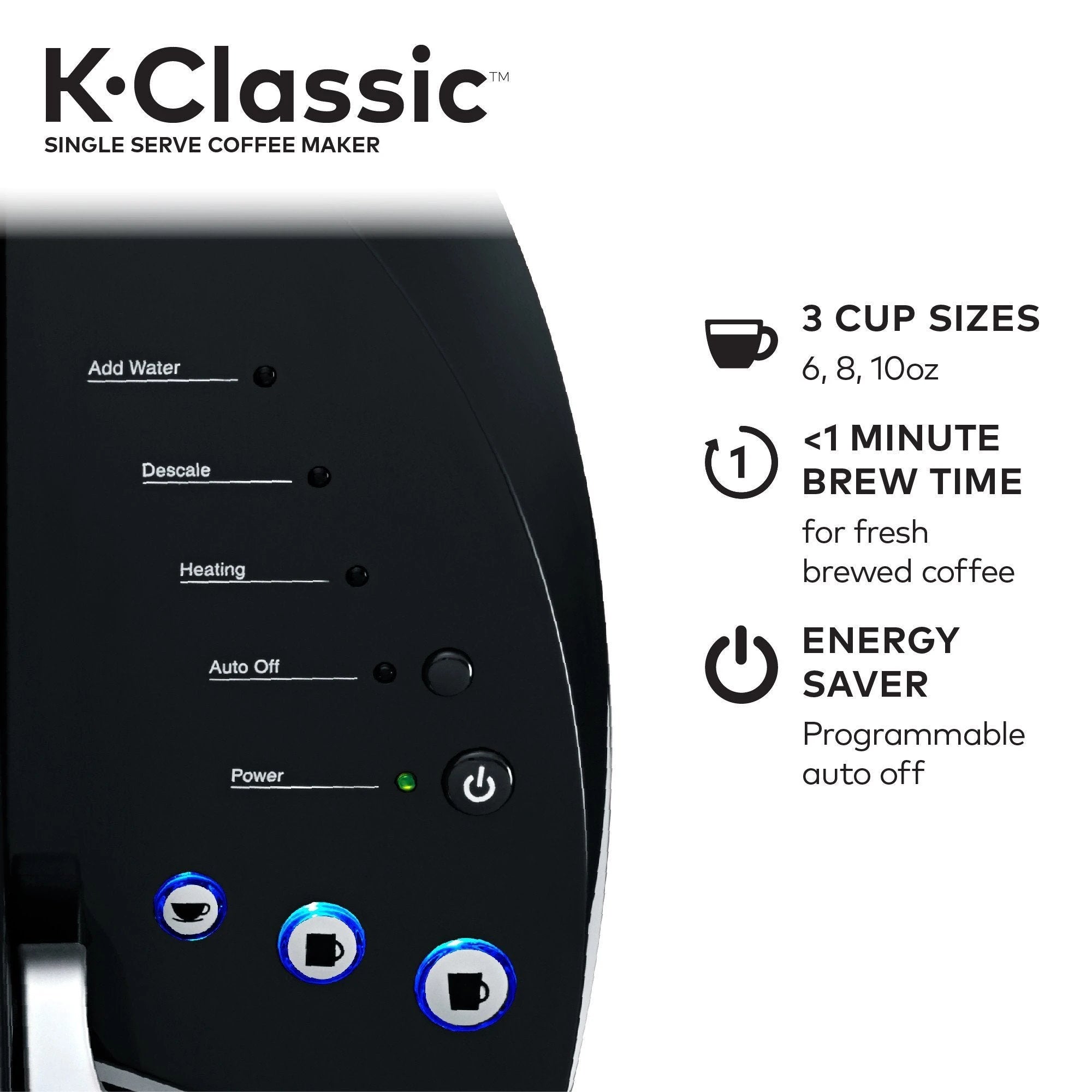 Keurig K Classic Coffee Maker Single Serve K Cup Pod Coffee Maker, Black