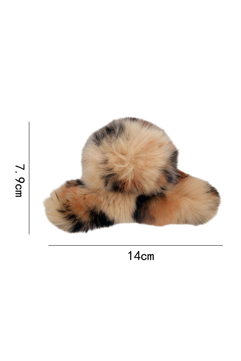 Thai Curry Leopard Fluffy Plush Cony Fur Hair Claw Clip