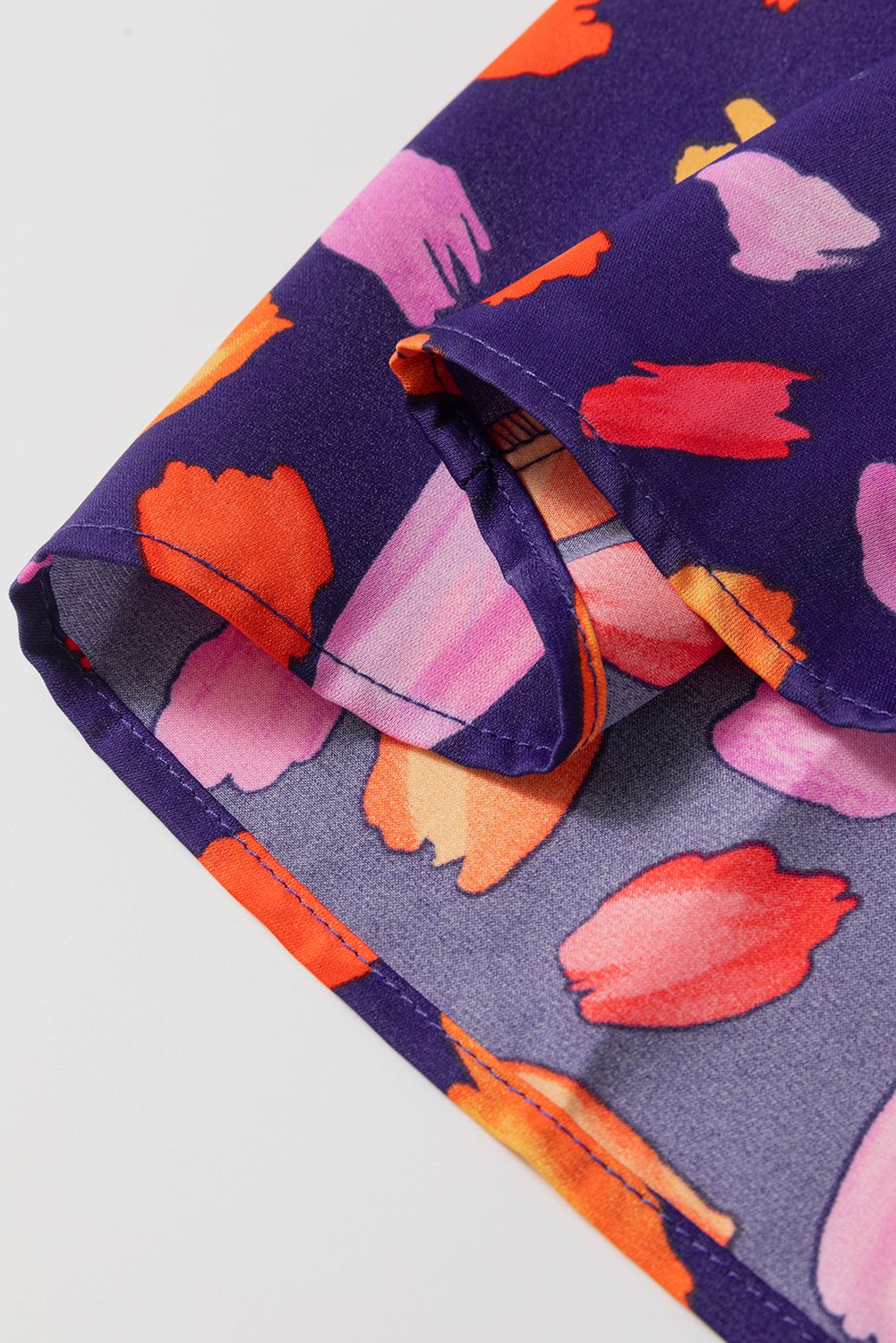 Purple Collared Tiered Flowy Long Dress