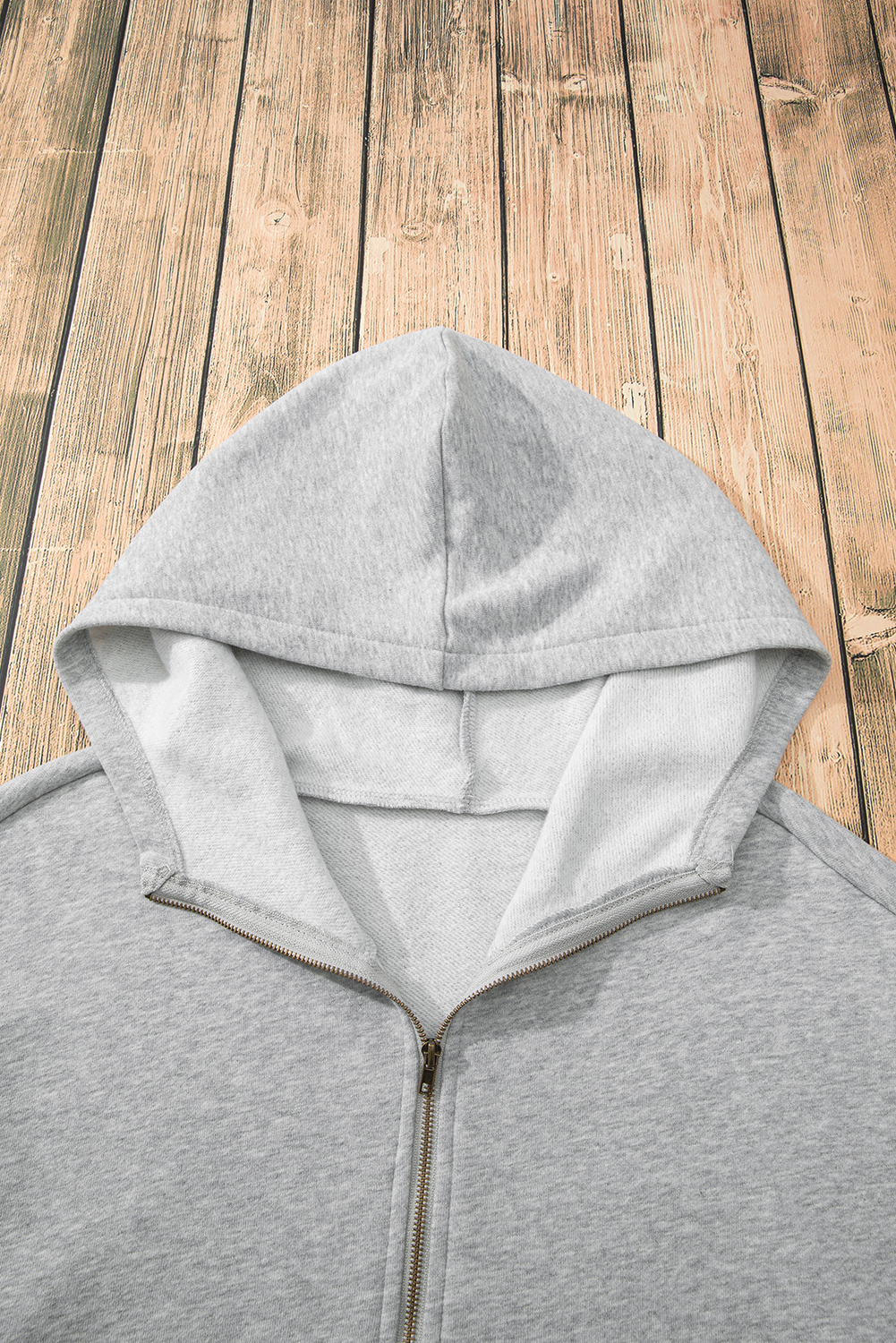 Bonbon Fleece Lined Half Zipper Kangaroo Pockets Loose Hoodie