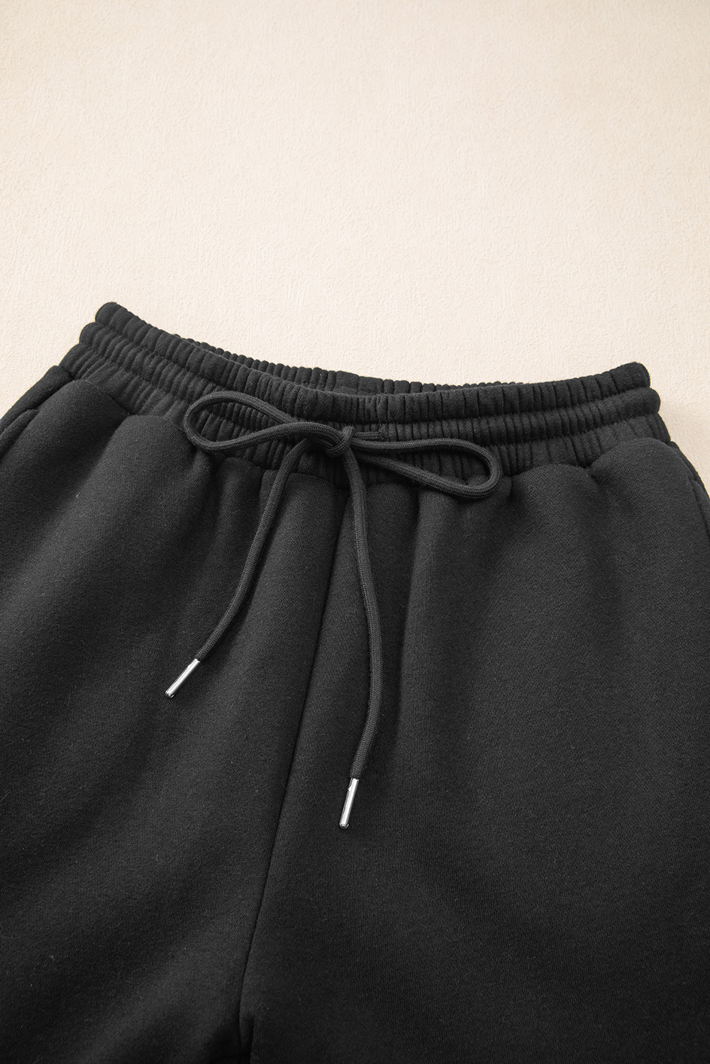 Black Drop Shoulder Loose Sweatshirt and Joggers Active Set