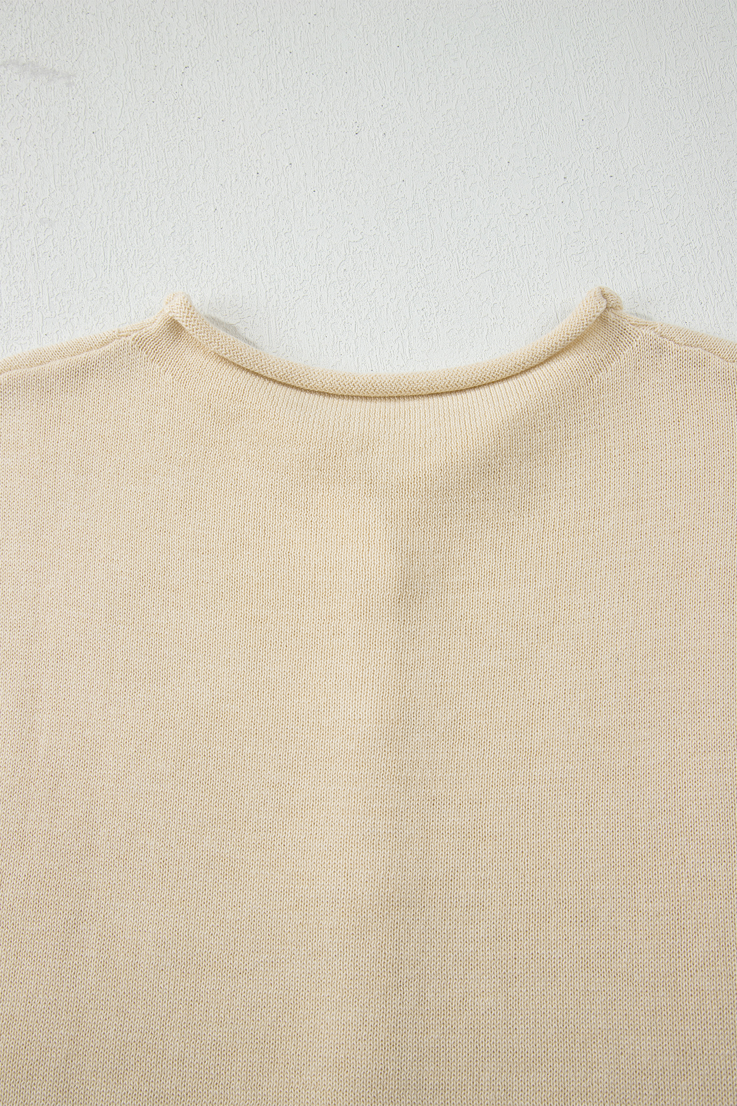 Apricot Buttoned Front Rolled Hem Cap Sleeve Sweater Top