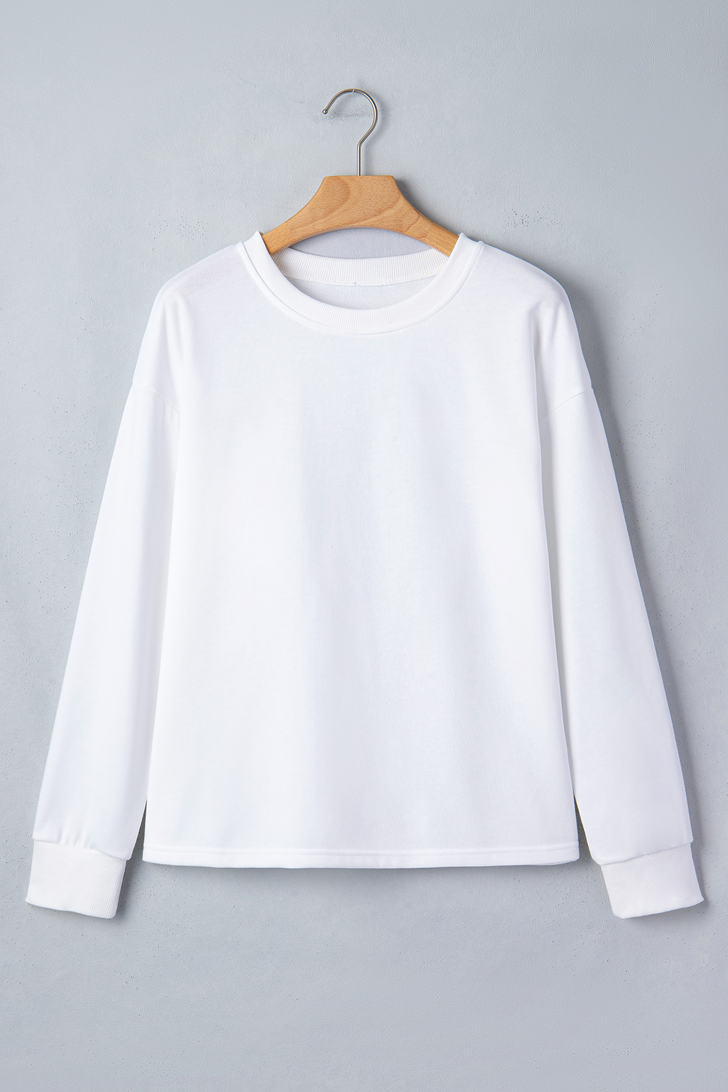 White LUCKY Clover Embroidered Long Sleeve Top