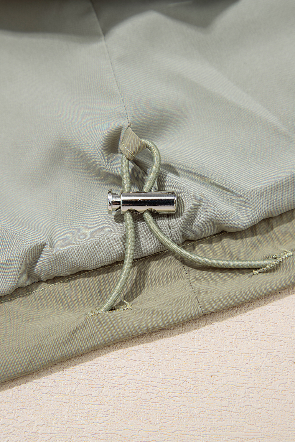 Laurel Green Zipped Pocket Cropped Hooded Utility Jacket