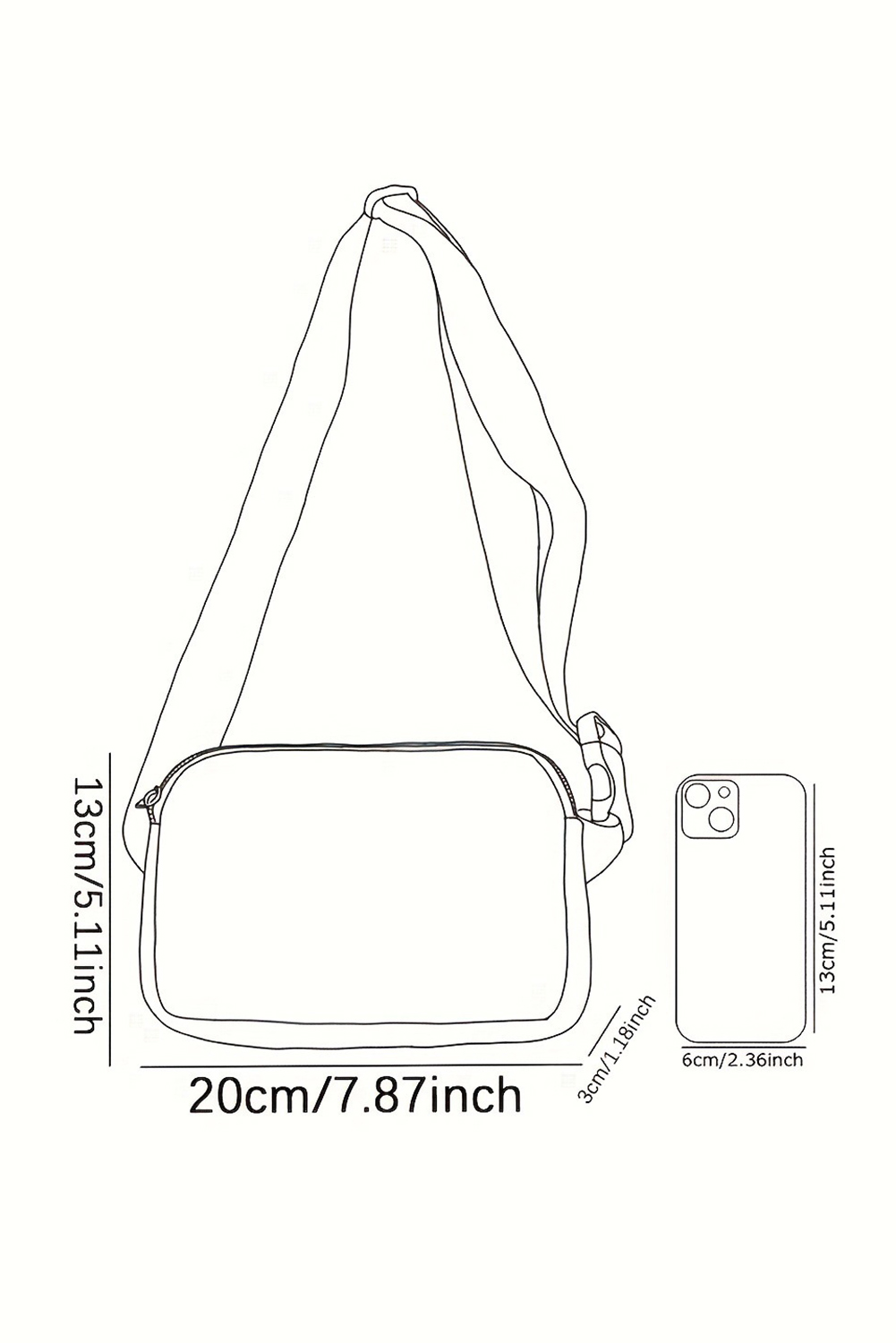White Dachshund Walking Footprint Crossbody Bag