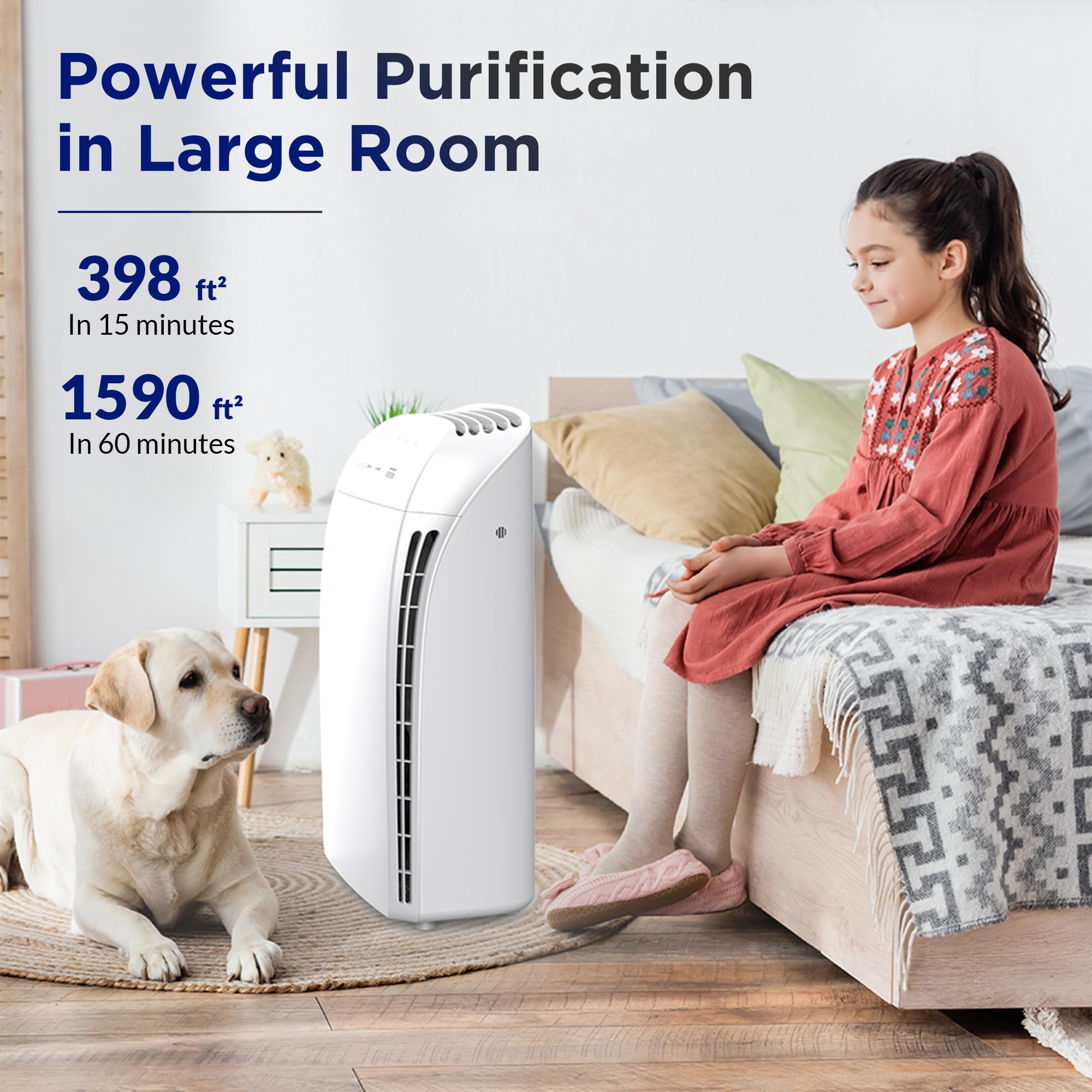 Membrane Solutions MSA3 Air Purifier for Home, Room Up to 1590 sq ft.