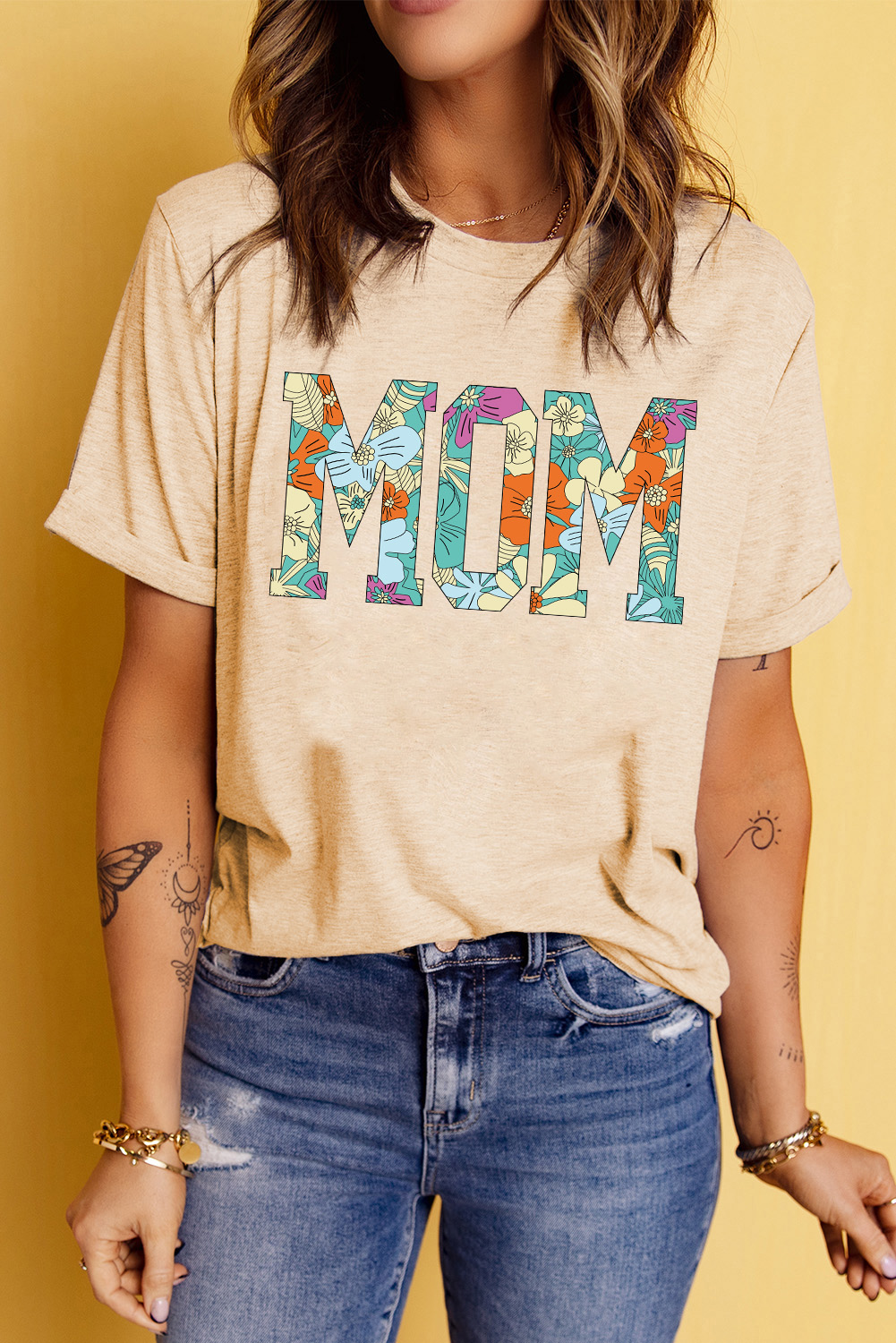 White Bull Skull American Flag Graphic Tee