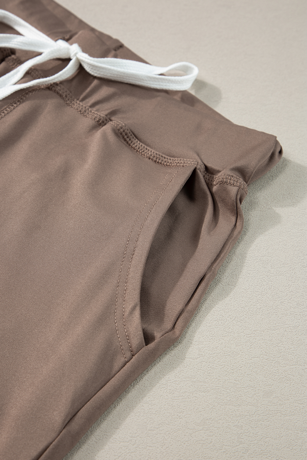 Black Drawstring Elastic Waistband Pocketed Joggers