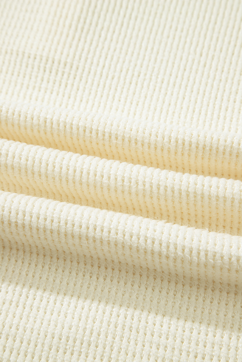 Oatmeal Textured Knit Half Buttons Henley Top