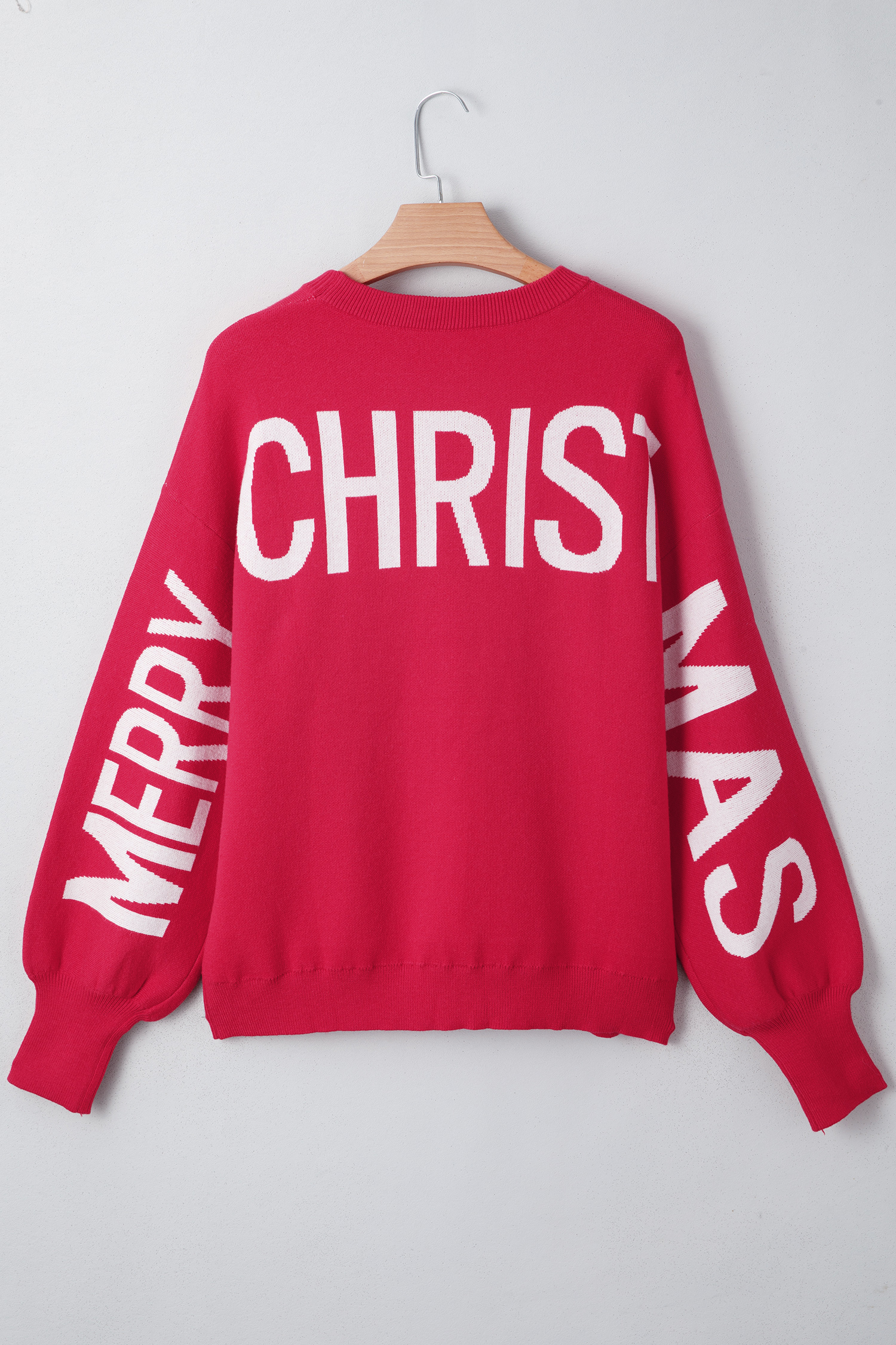White Chenille Graphic Drop Shoulder Holiday Sweater