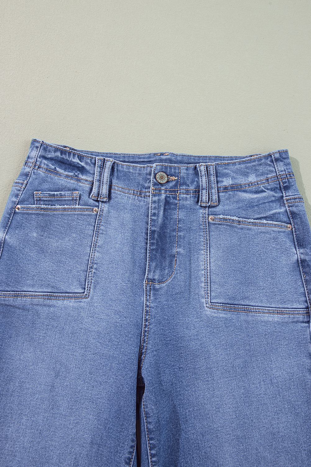 Dusk Blue Loose Straight Leg Cropped High Waist Jeans