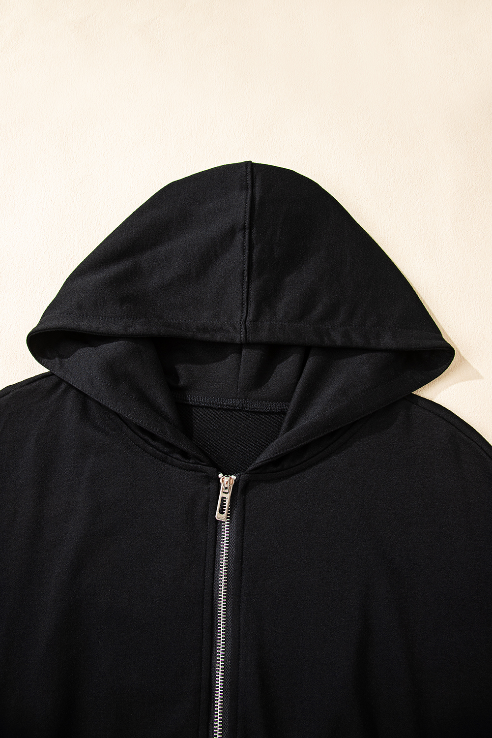Gray Double Zipper Hooded Jacket and Sweatpants Active Set