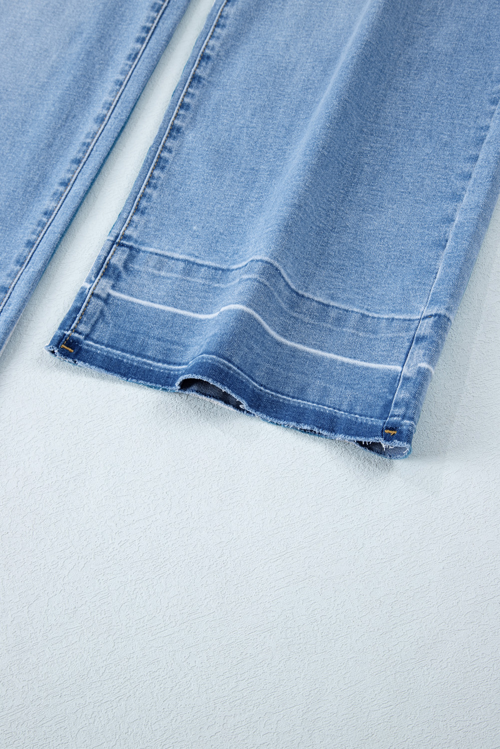 Gray Raw Hem Straight Leg Loose High Waist Jeans