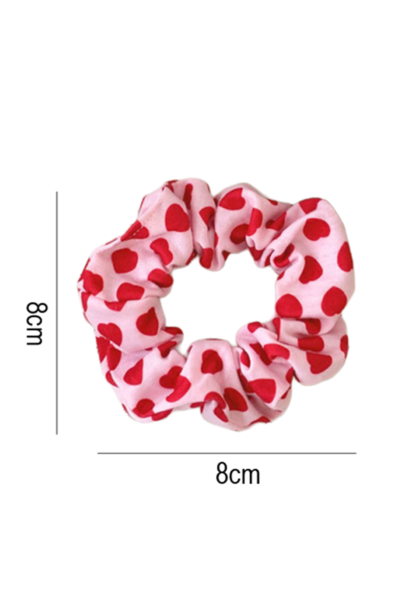 Fiery Red Valentines Day Sweet Heart Printed Scrunchie Hair Tie