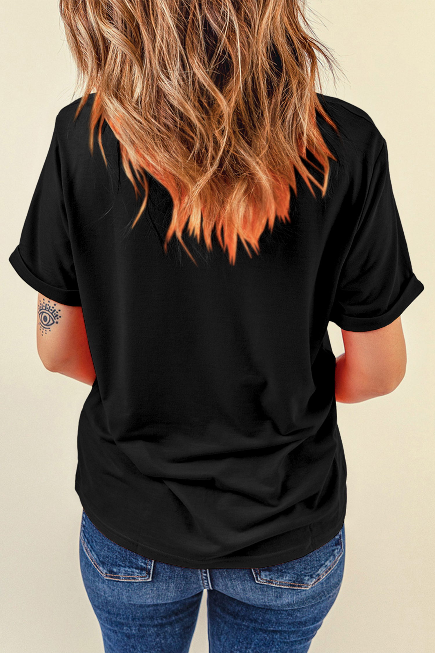 Black Cute Bow Heart Printed Valentines Day T Shirt