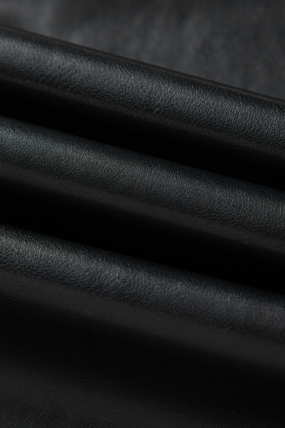 Black Faux Leather Side Slit Maxi Skirt