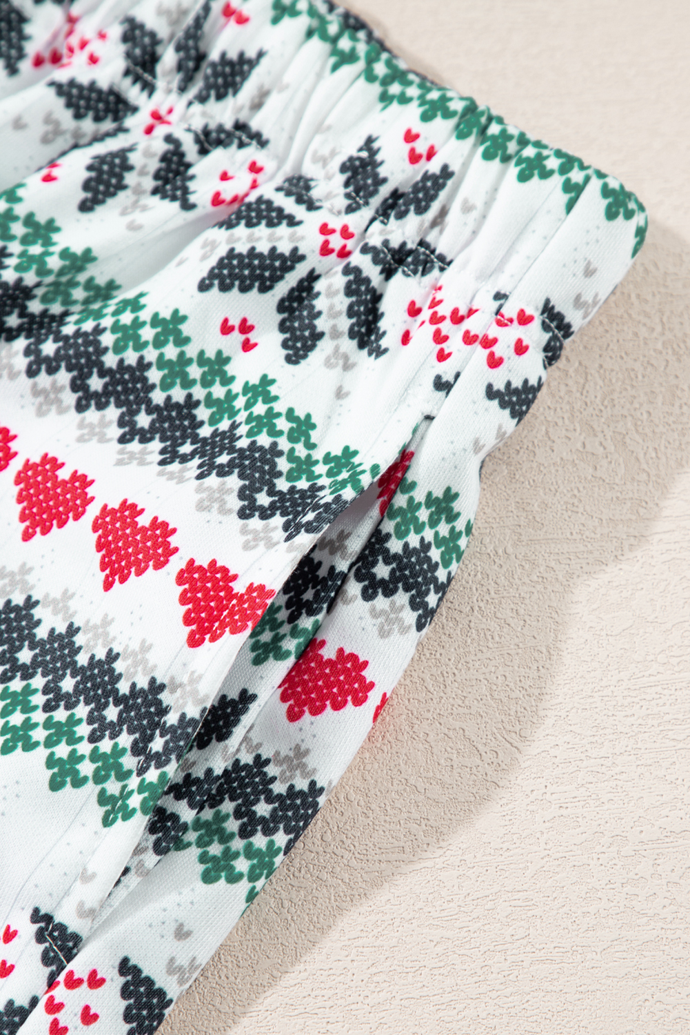 Fiery Red SLEIGH Snowflake Print Long Sleeve Wide Leg Lounge Set