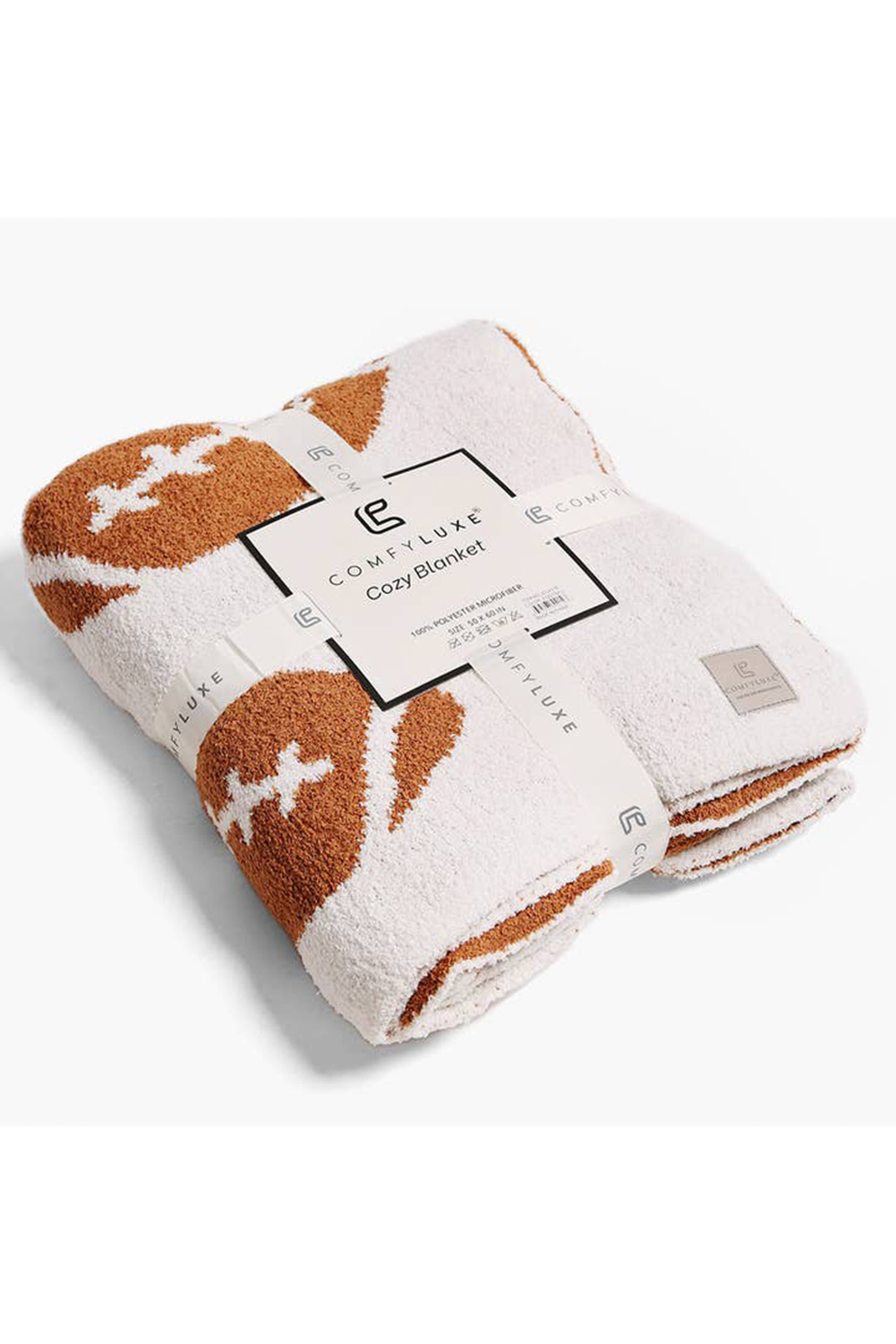 White Leopard & Rugby Football Print Flannel Blanket