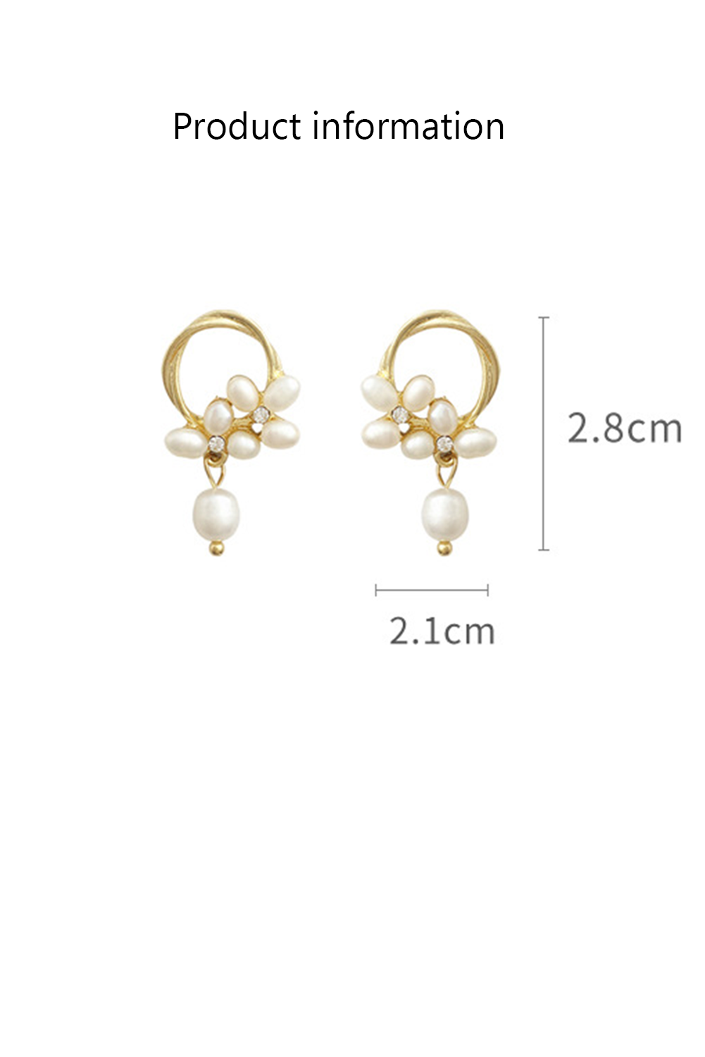 Gold Plated Hoop Pearl Casual Wear Stud Earring