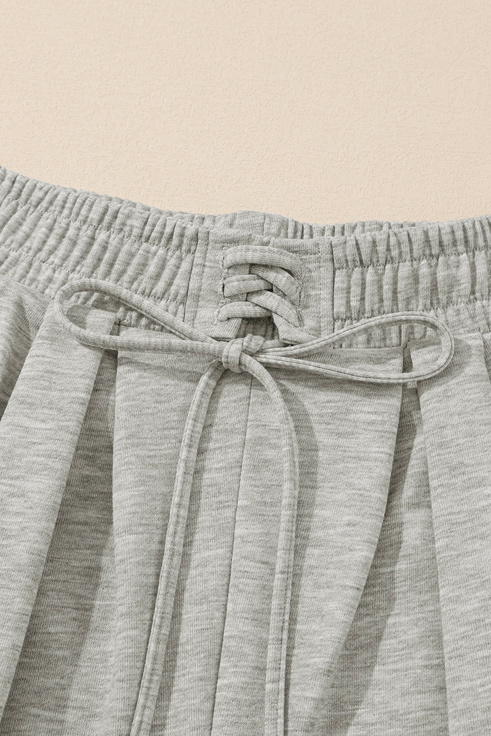 Burgundy Tied Elastic High Waist Pleated Detail Solid Sweatpants