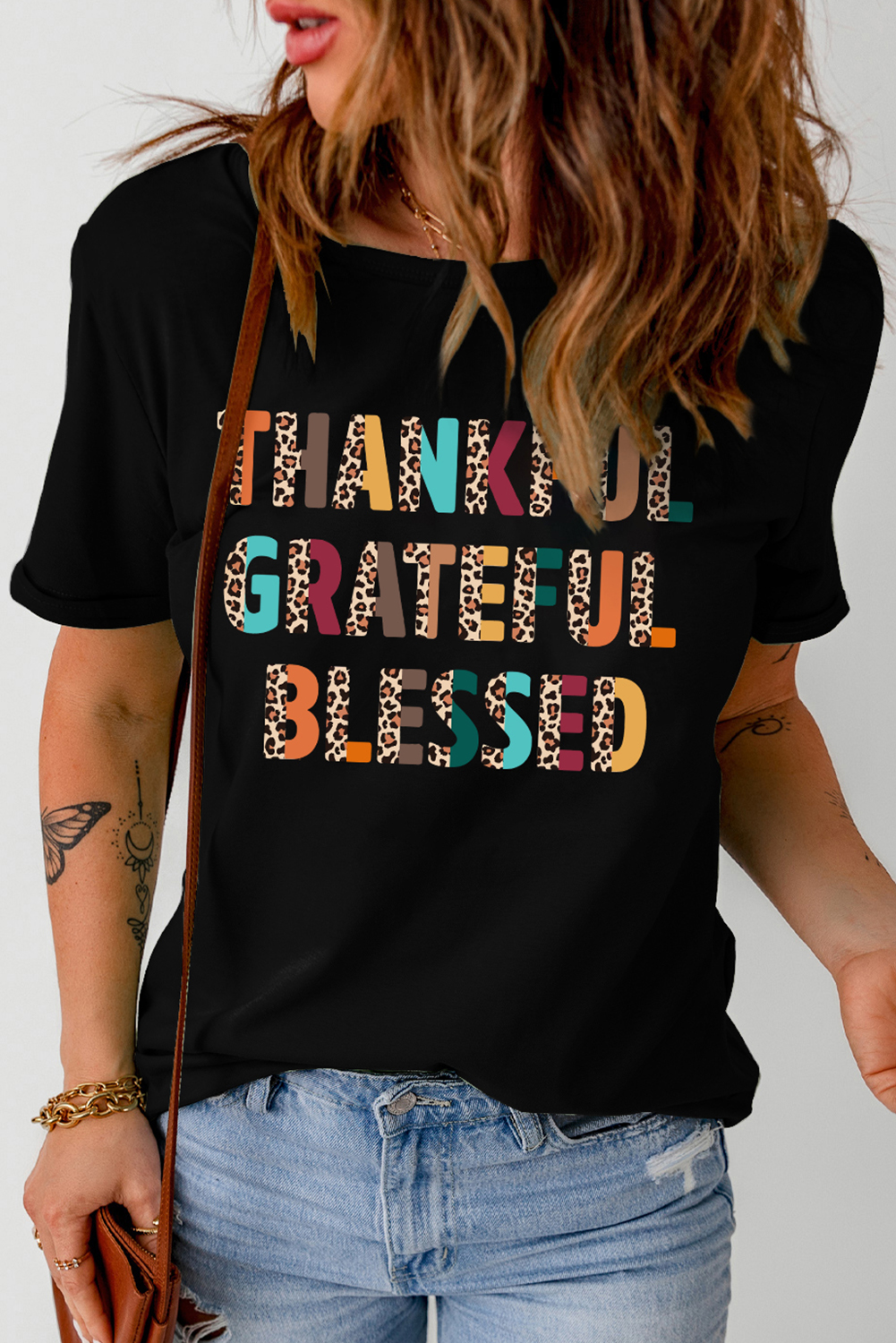 White Thanksgiving Slogan Print Crew Neck T Shirt