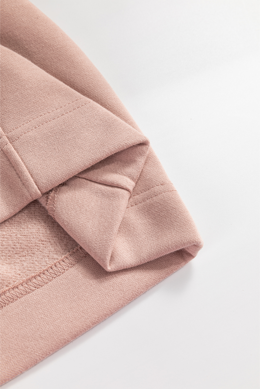 Fushia Zipped Neck Pullover Drop Shoulder Sweatshirt