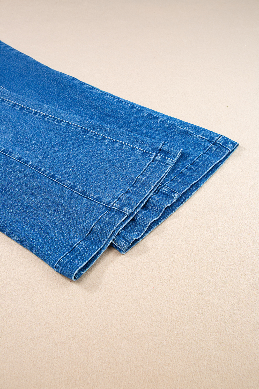 Black Plain Seam Detail Flared Bottom Ankle Length Jeans