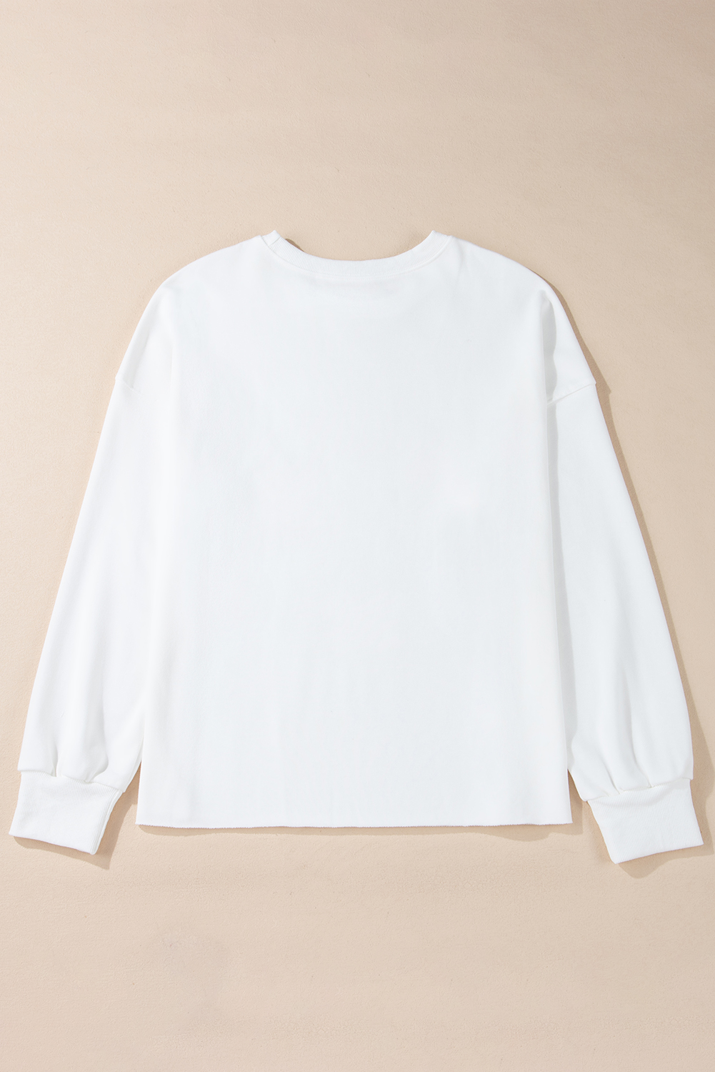 White Bowknot Pattern Drop Shoulder Loose Sweatshirt