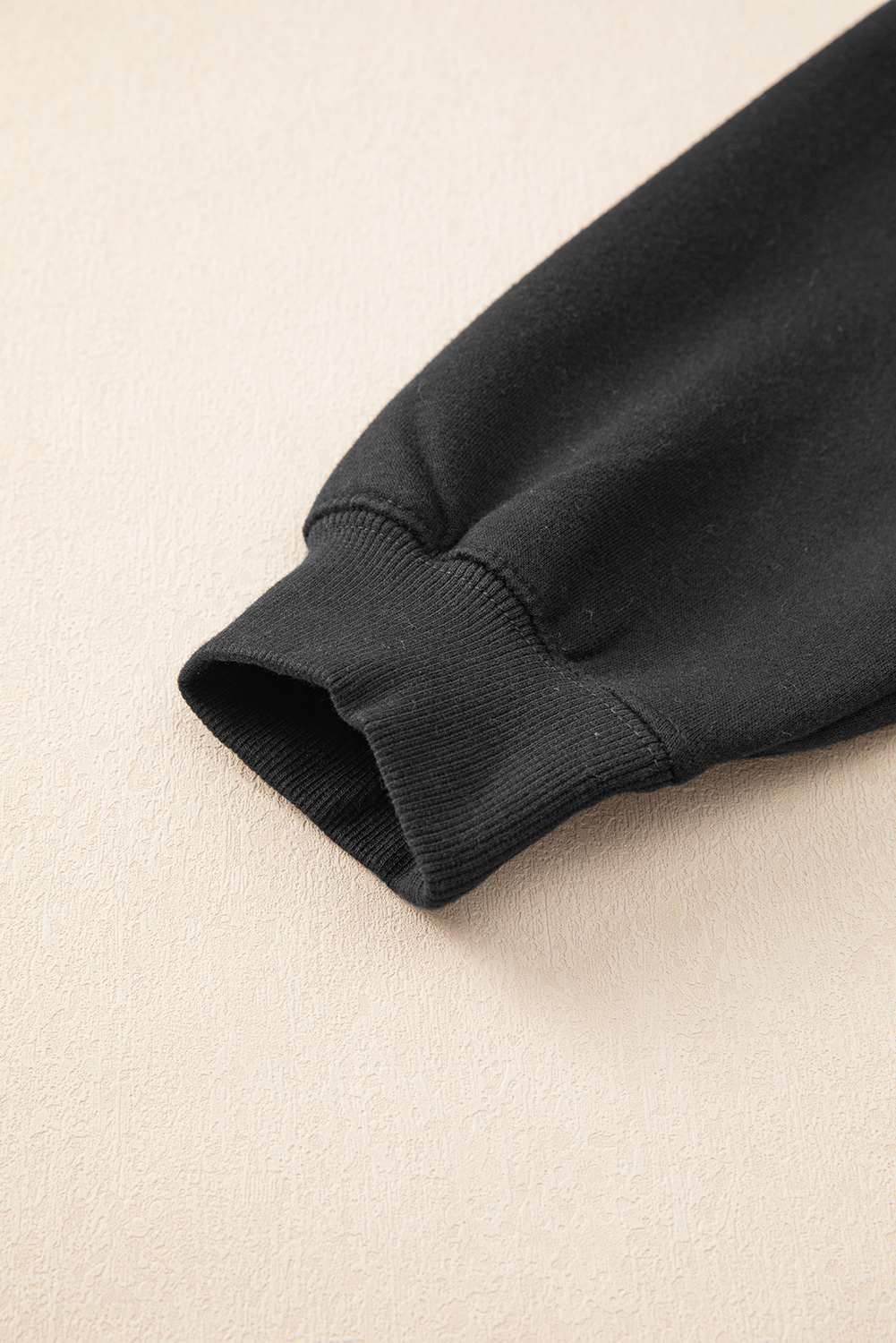 Black Drop Shoulder Loose Sweatshirt and Joggers Active Set