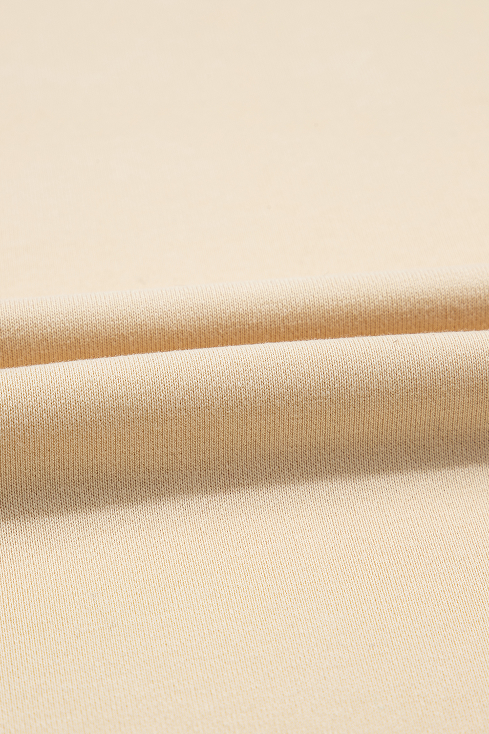 Beige Splicing Round Neck Pullover Sweatshirt