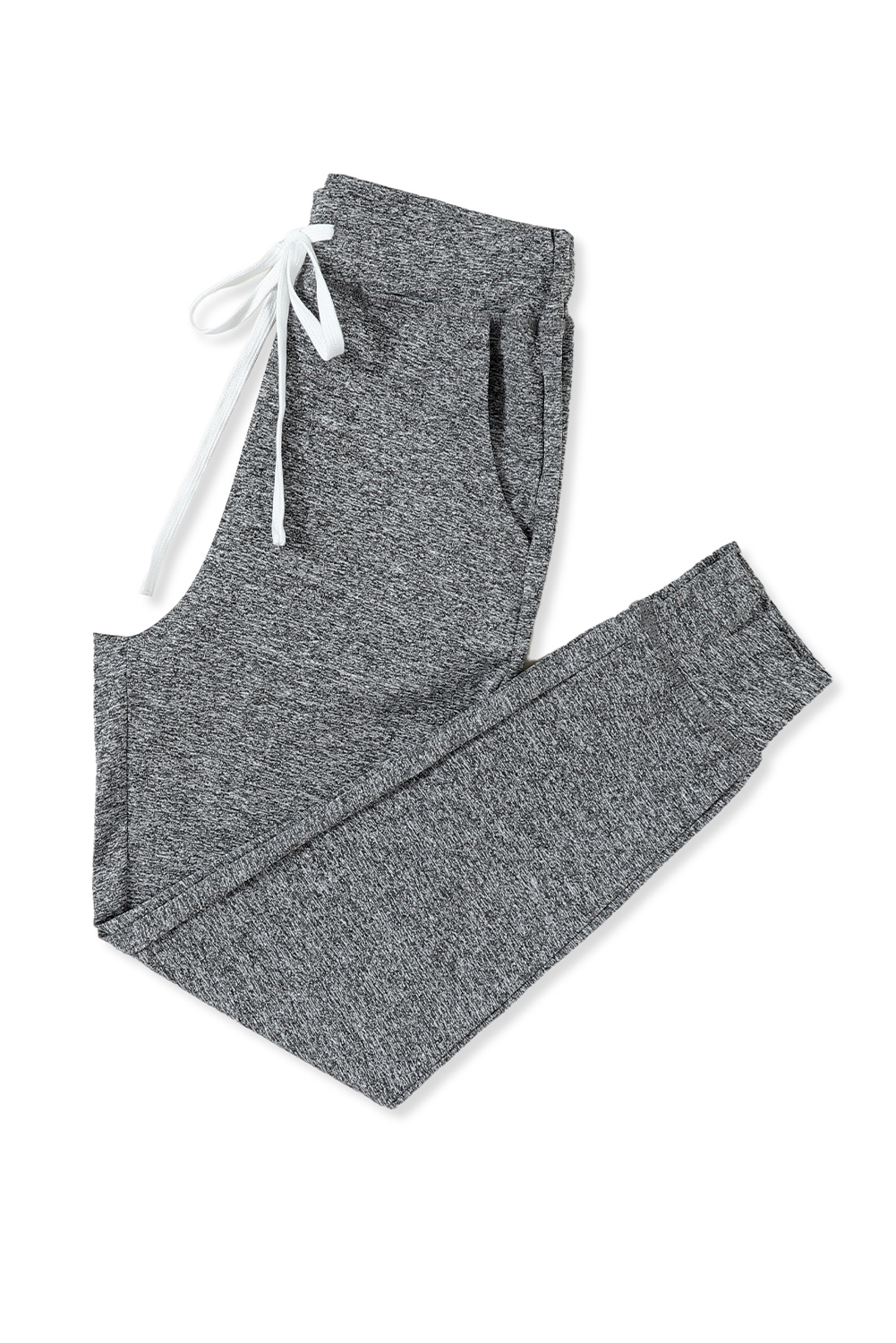 Black Drawstring Elastic Waistband Pocketed Joggers