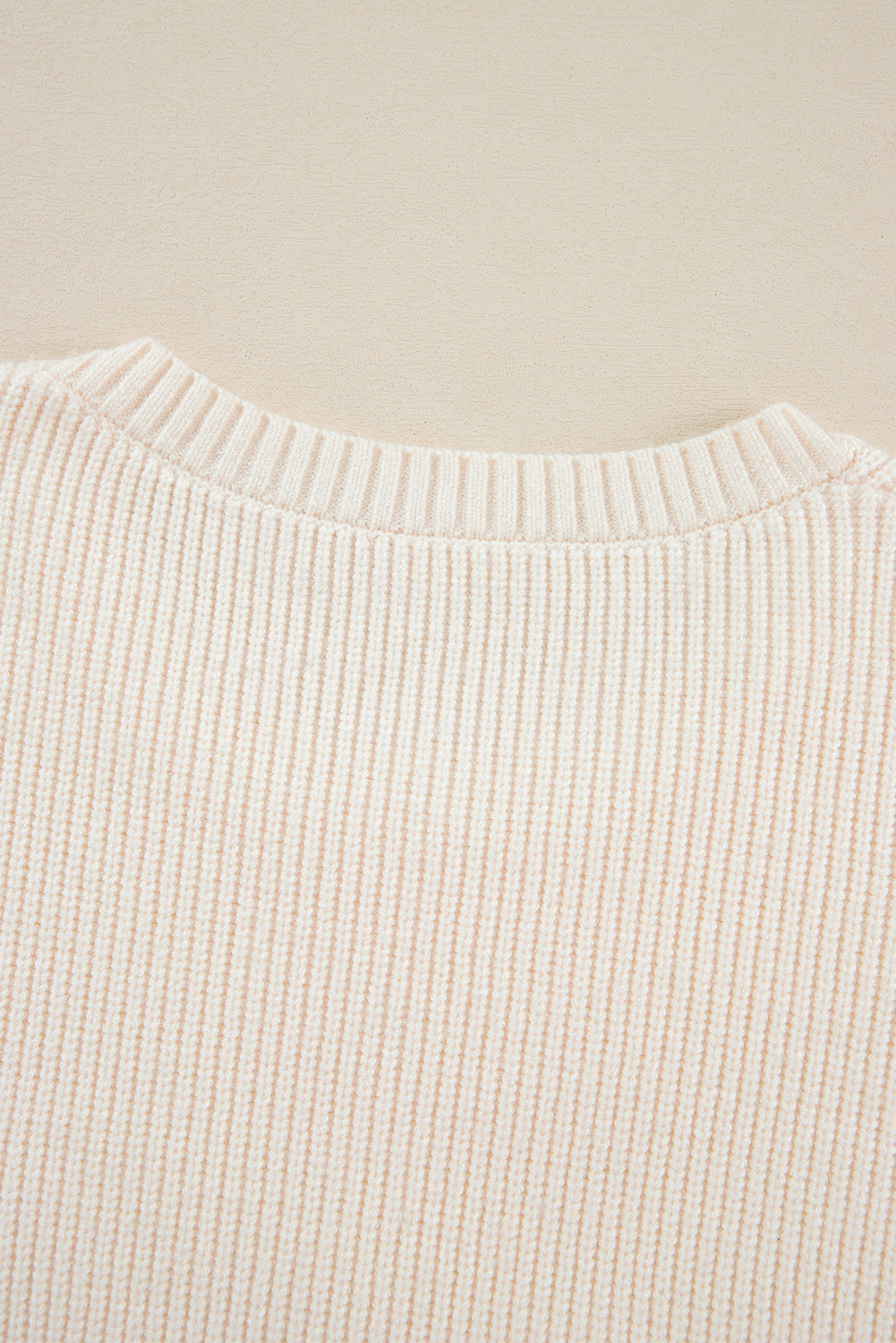 Beige Tinsel Holly Jolly Graphic Classic Sweater