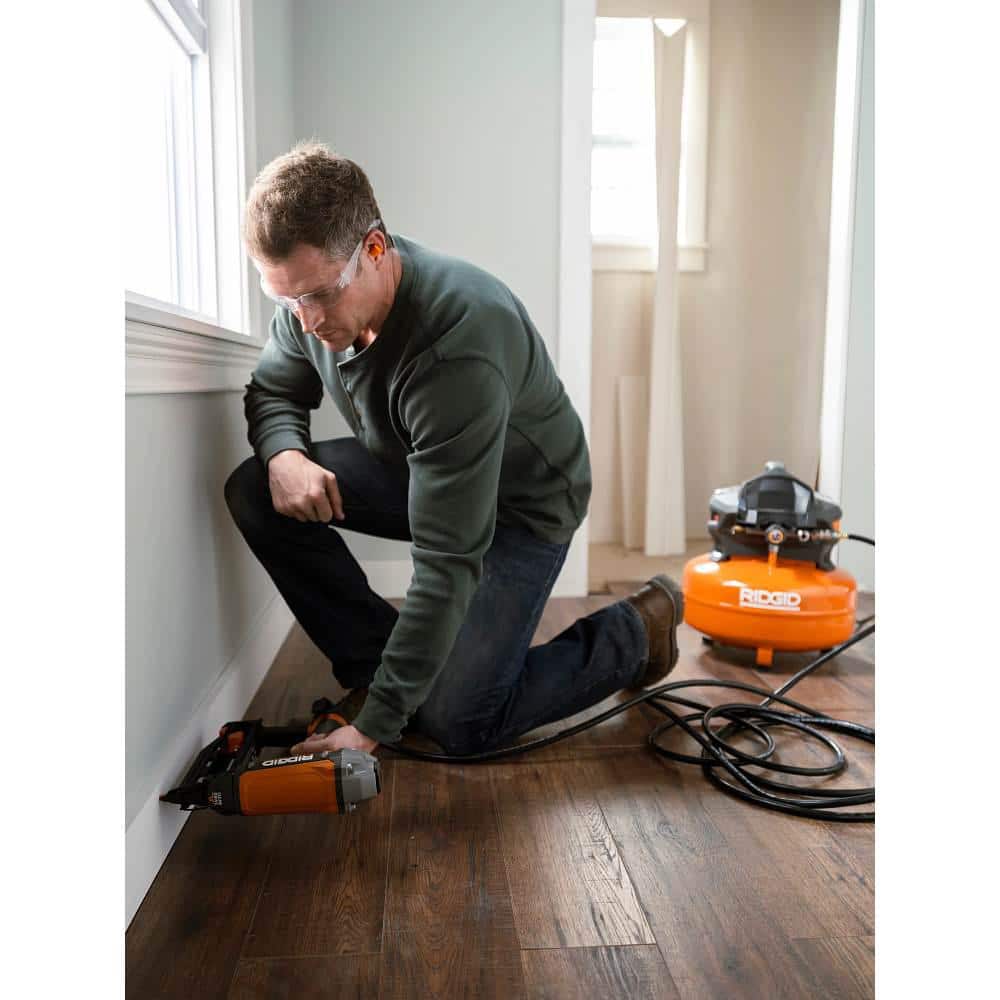 6 Gal. Portable Electric Pancake Air Compressor w/ 18GA Brad Nailer, 16GA Straight Finish Nailer, & 18GA Finish Stapler R69603FK