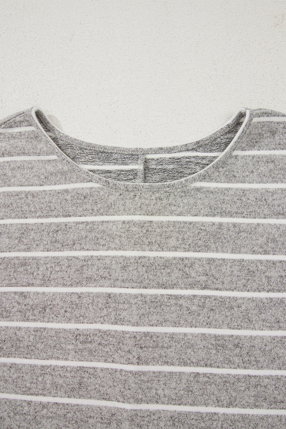 Gray Stripe Dolman Sleeve Drop Shoulder Top