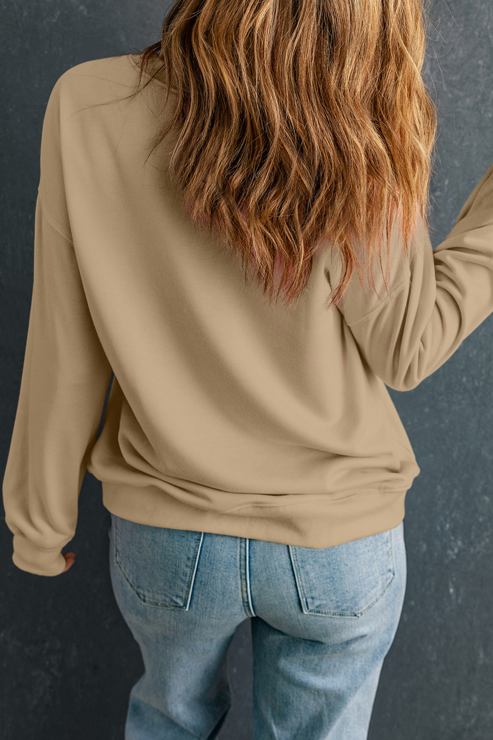 Khaki Thankful Fall Vibe Graphic Thanksgiving Sweatshirt
