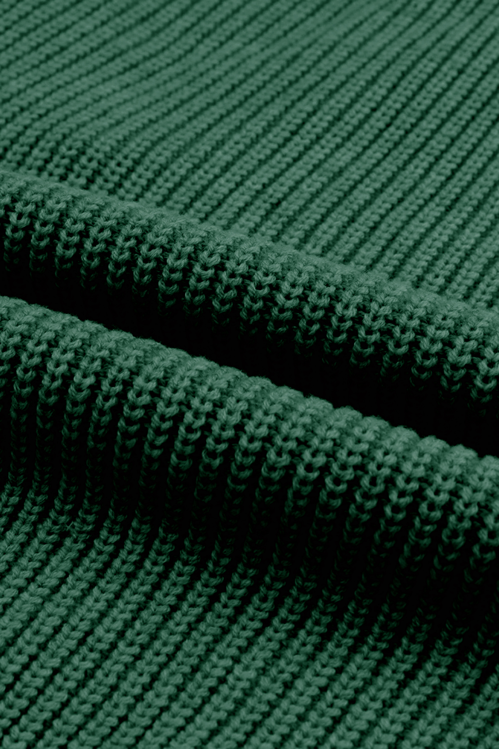 Green Knitted V Neck Sweater and Casual Pants Set