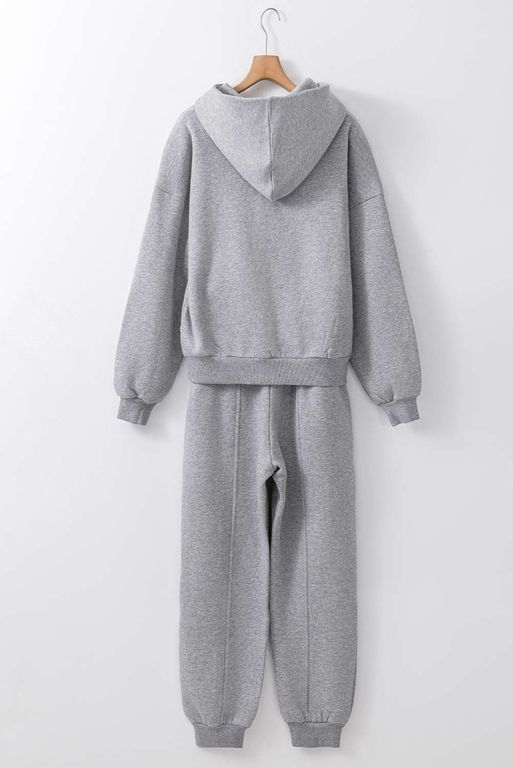 Navy Blue Solid Exposed Seams Hoodie and Joggers Activewear Set