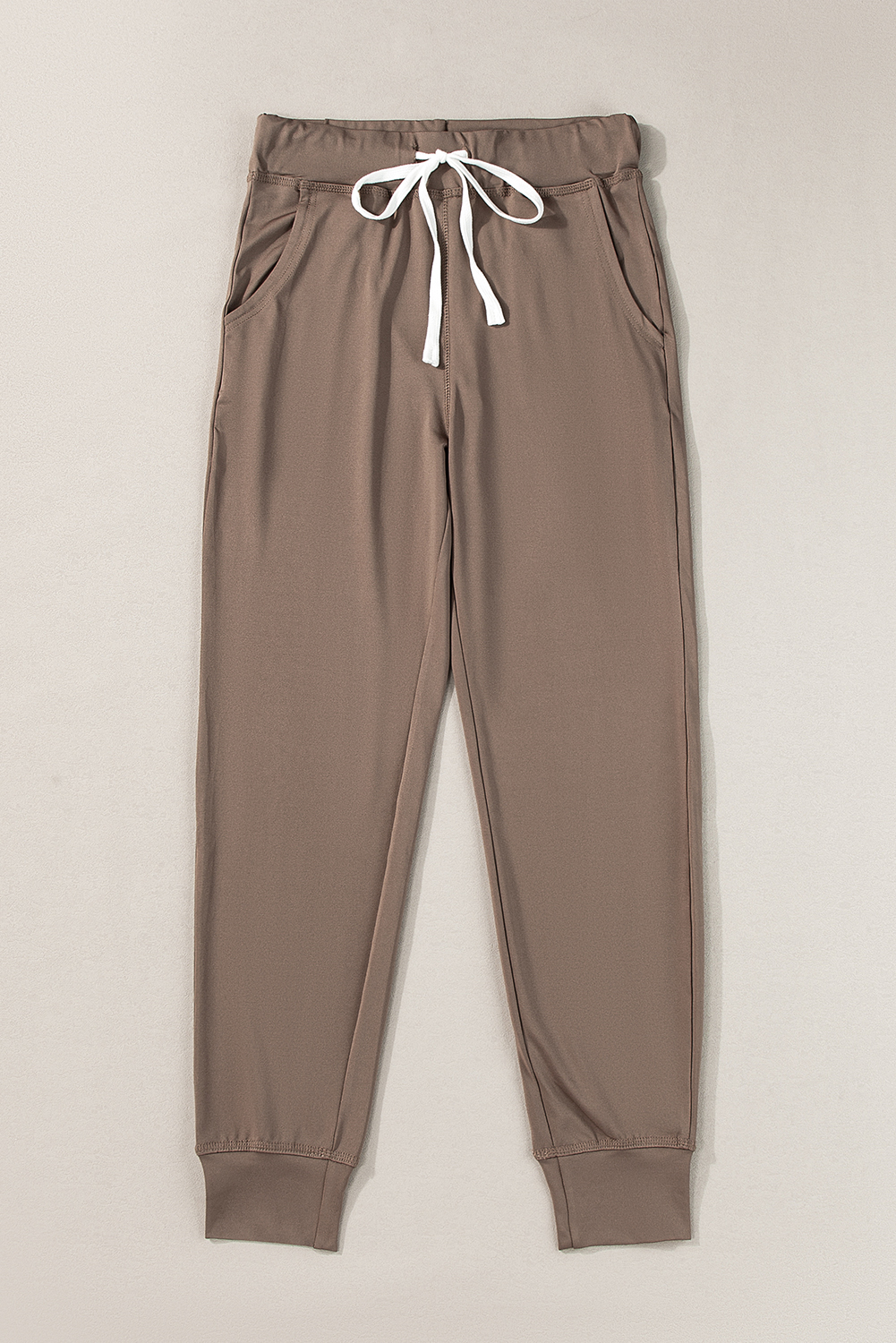 Black Drawstring Elastic Waistband Pocketed Joggers