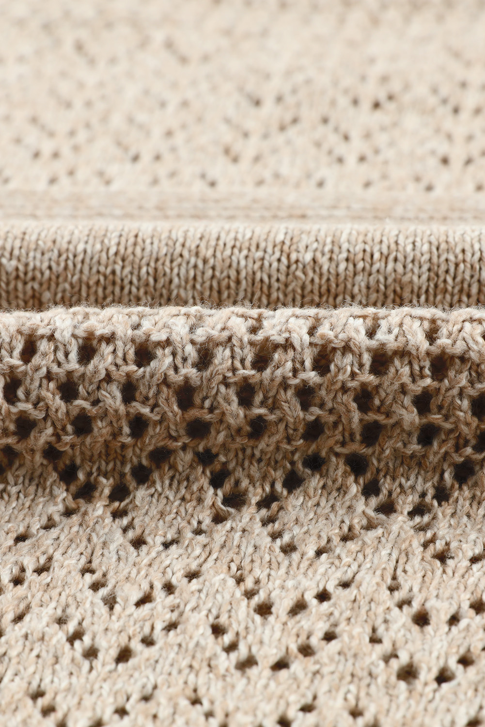 Sky Blue Eyelet Pattern Detail V Neck Drop Shoulder Sweater