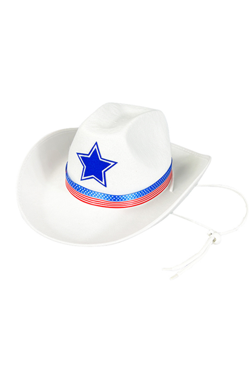 White American Flag Theme Print Wide Brim Cowboy Hat