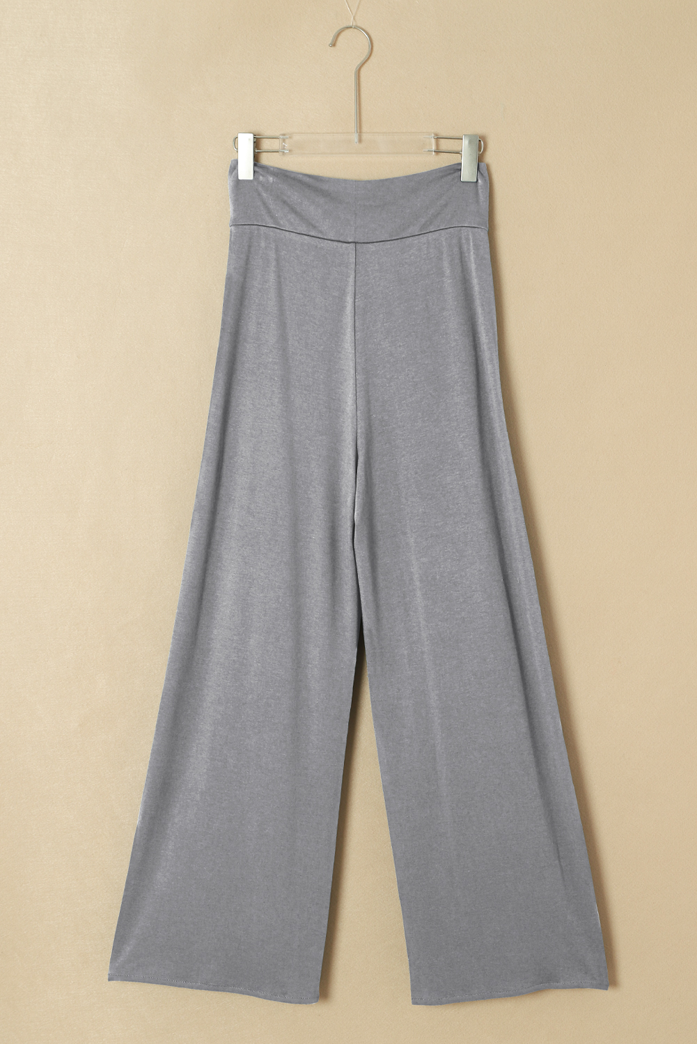 Medium Grey Knotted Drop Waist Split Leg Relaxed Pants