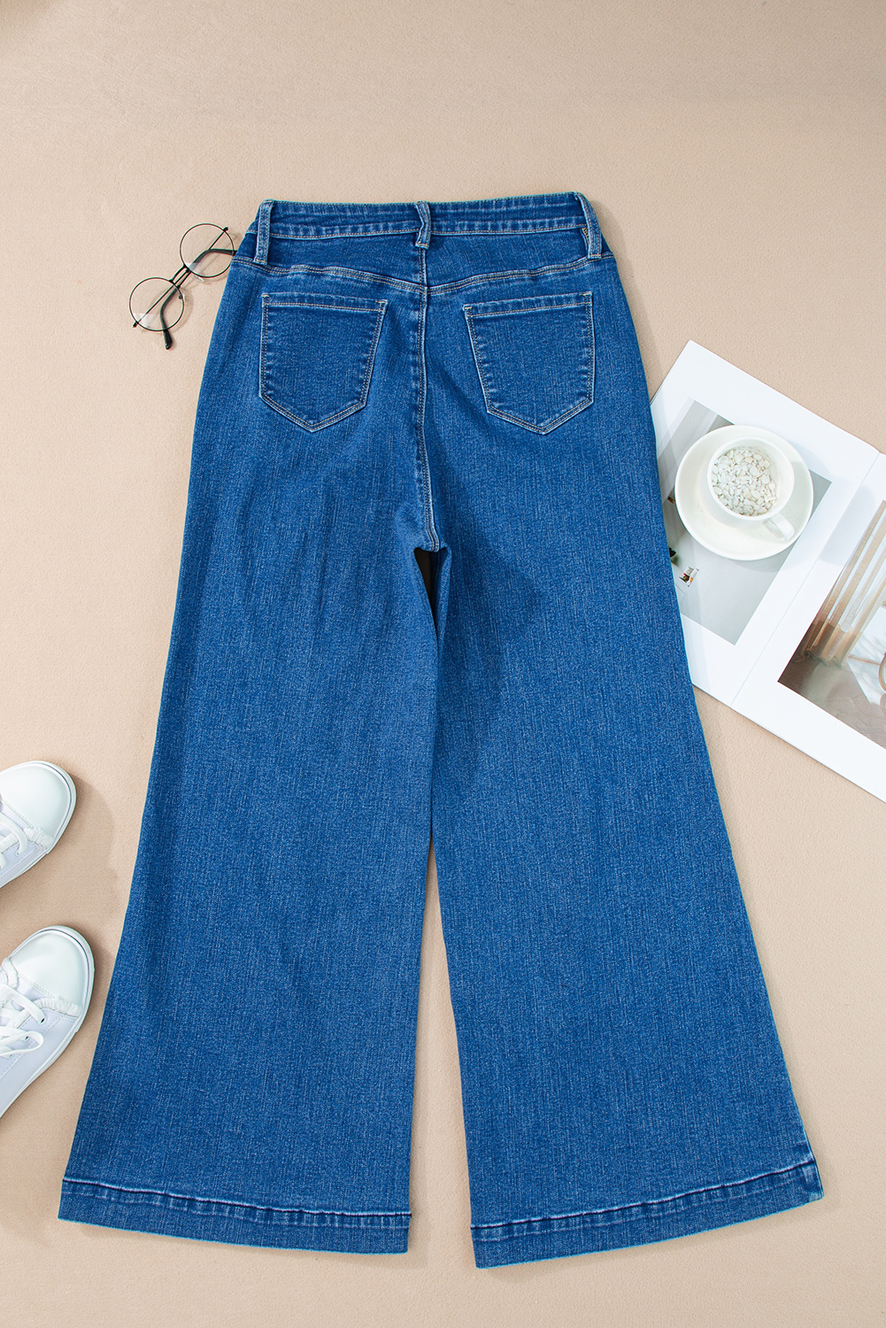 Black Plain Seam Detail Flared Bottom Ankle Length Jeans