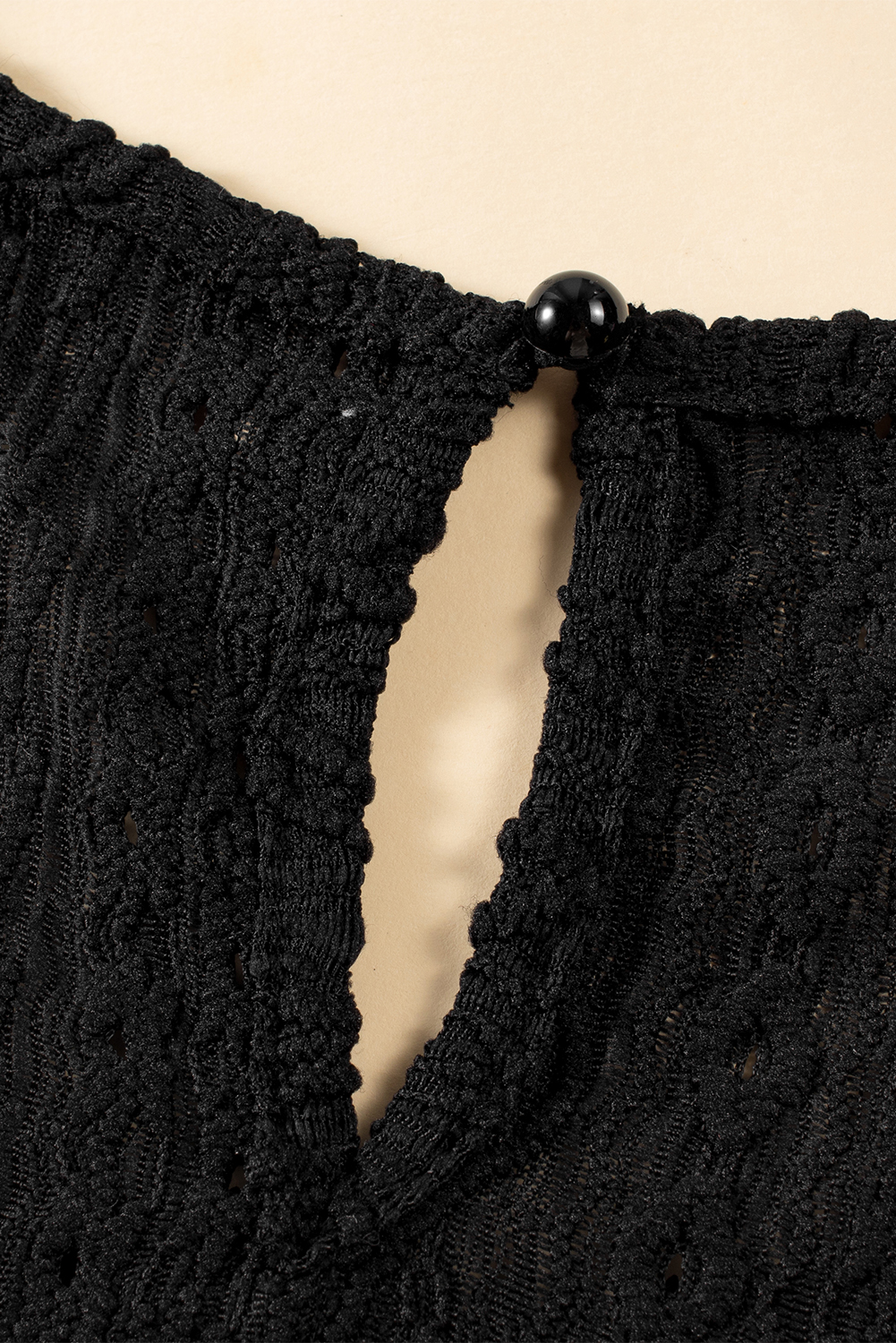 Apricot Guipure Lace Crochet Keyhole Back Tank Top
