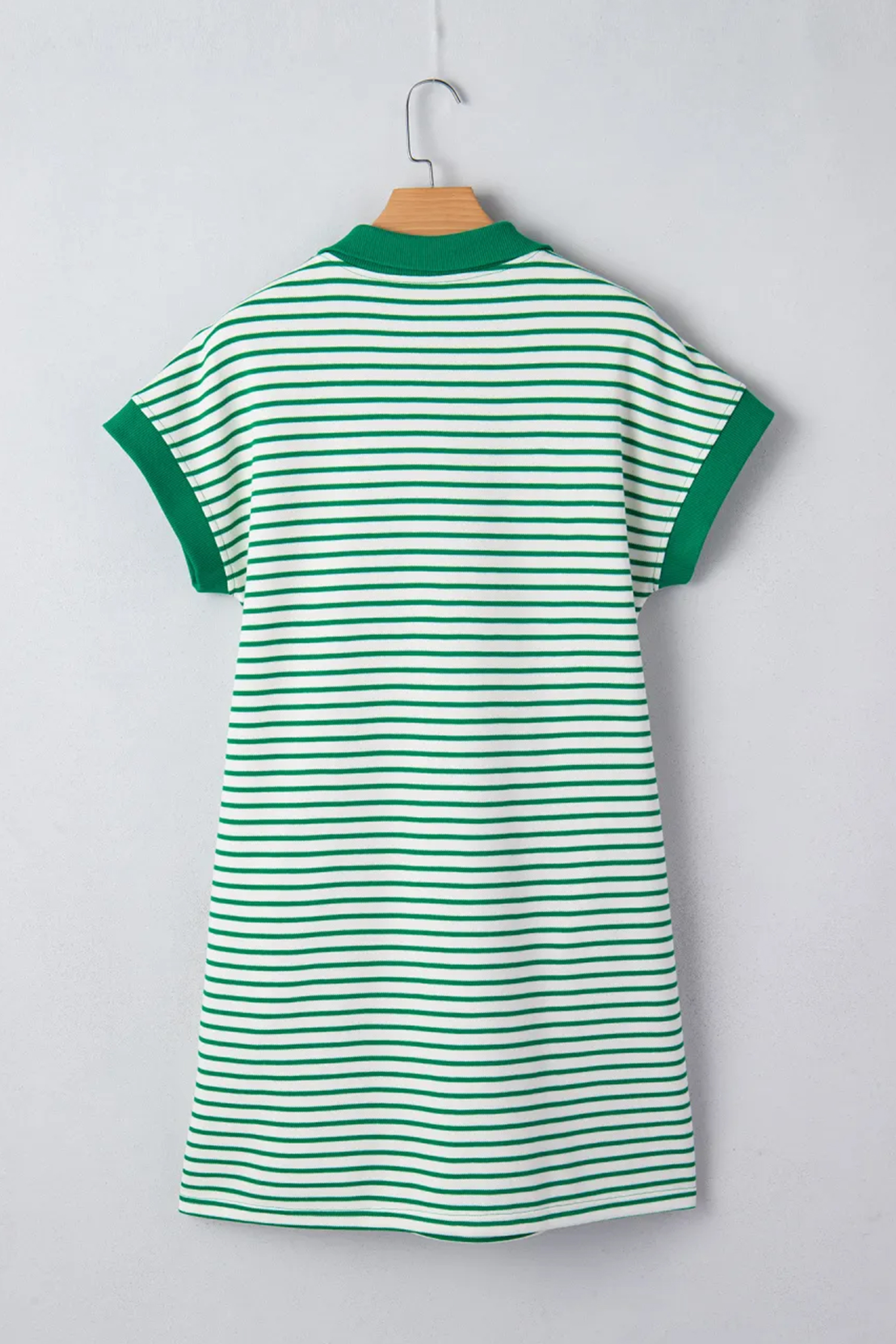 Green Stripe Magic St Patricks Day Sequin Graphic Zip Polo Tee Dress