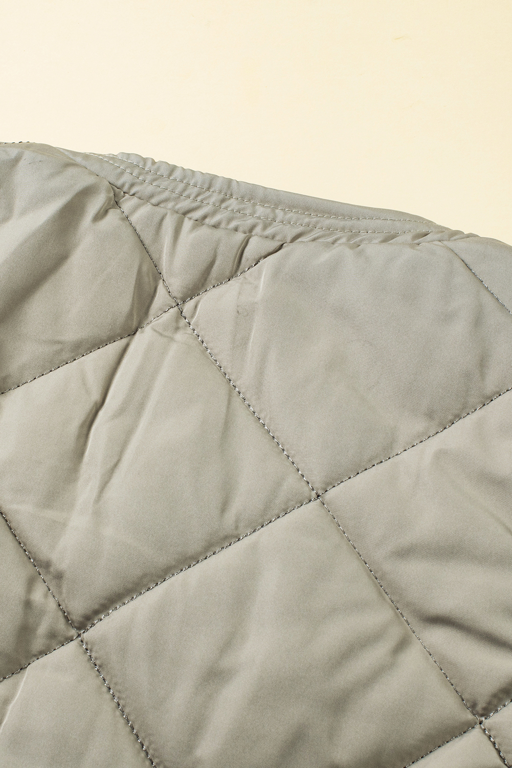 Green Quilted Snap Button Hooded Puffer Coat