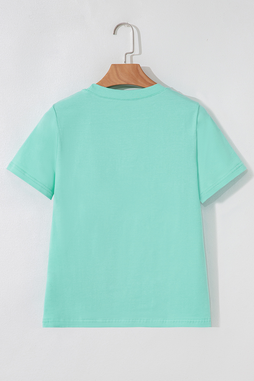 White Rhinestone Bow Embellished Round Neck Tee
