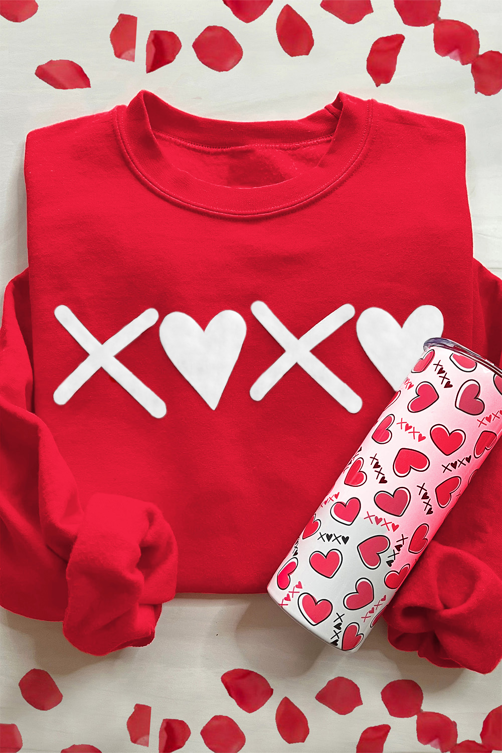 Pink LOVER Puff Print Drop Shoulder Pullover Sweatshirt