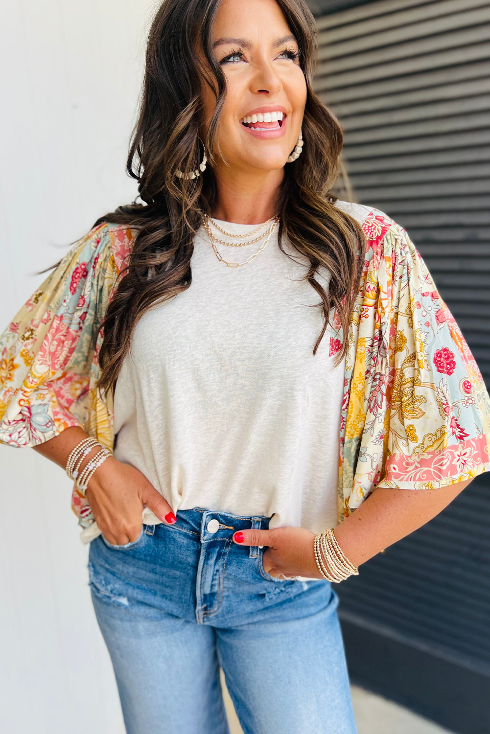 Dusk Blue Loose Straight Leg Cropped High Waist Jeans