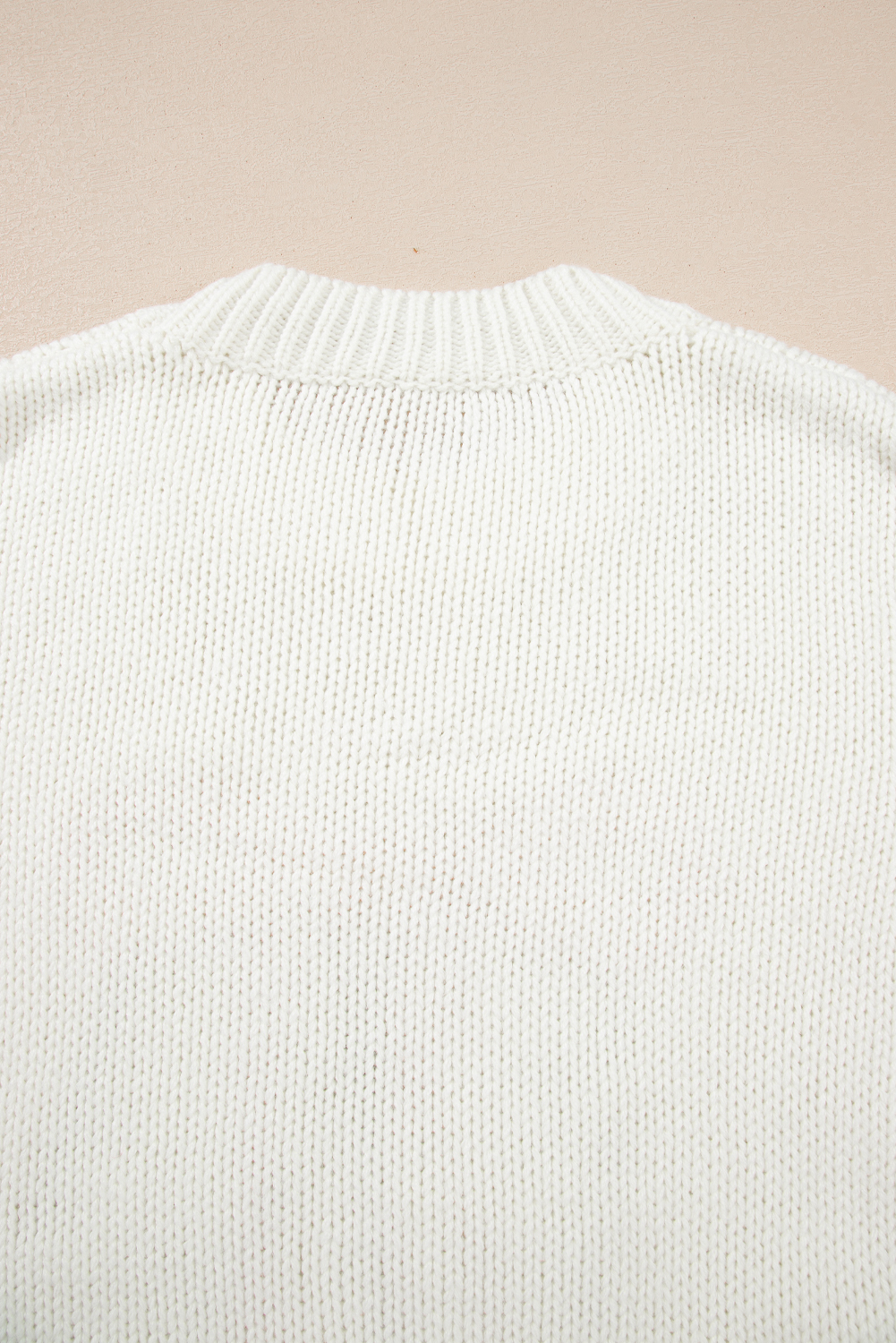 White Embroidered Bow Boots Graphic Drop Shoulder Sweater