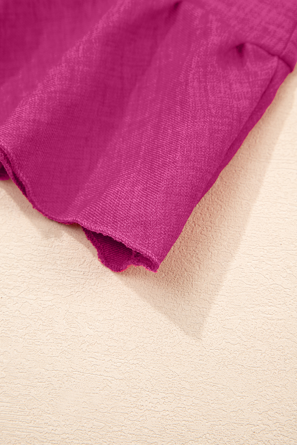 Bright Pink Knot Scoop Back Ruffle Hem Sleeveless Mini Dress